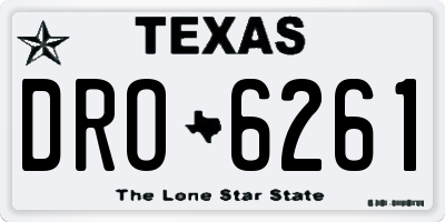 TX license plate DRO6261