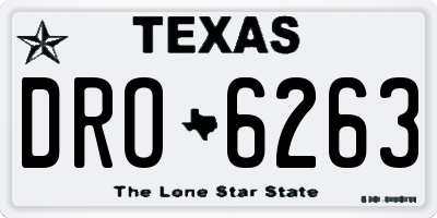 TX license plate DRO6263