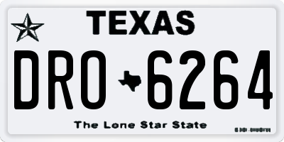 TX license plate DRO6264
