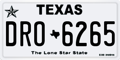 TX license plate DRO6265