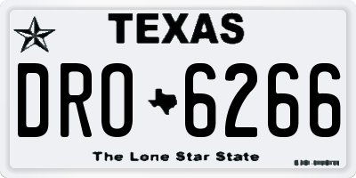 TX license plate DRO6266