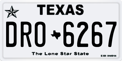 TX license plate DRO6267