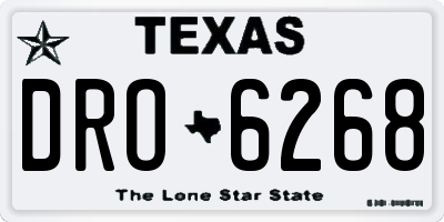 TX license plate DRO6268