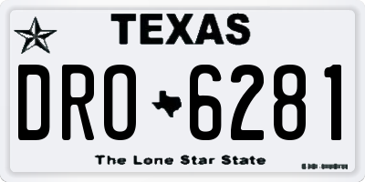 TX license plate DRO6281