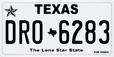TX license plate DRO6283
