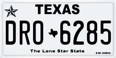 TX license plate DRO6285