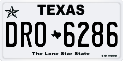 TX license plate DRO6286