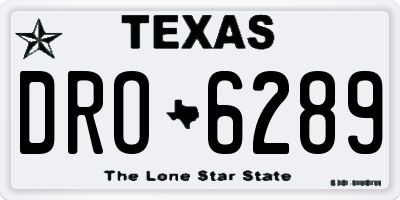 TX license plate DRO6289