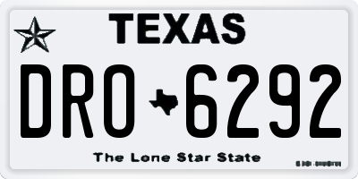 TX license plate DRO6292