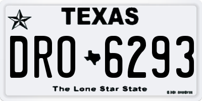 TX license plate DRO6293
