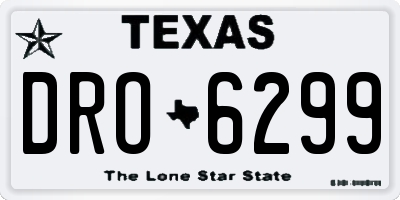 TX license plate DRO6299