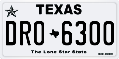 TX license plate DRO6300