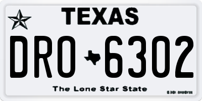TX license plate DRO6302