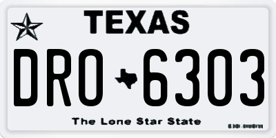 TX license plate DRO6303