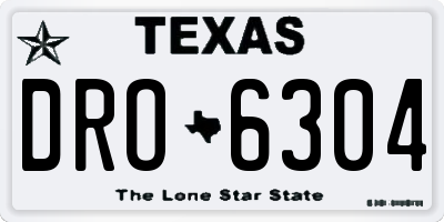 TX license plate DRO6304