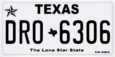 TX license plate DRO6306