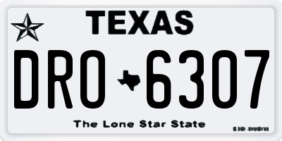 TX license plate DRO6307