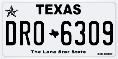 TX license plate DRO6309