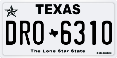 TX license plate DRO6310