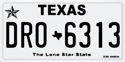 TX license plate DRO6313