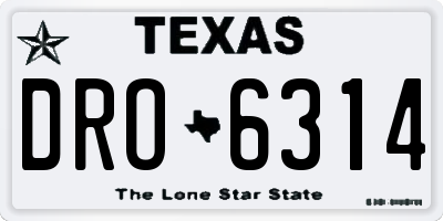 TX license plate DRO6314