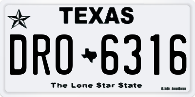TX license plate DRO6316