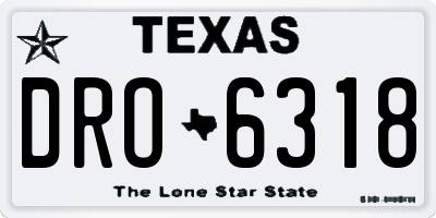 TX license plate DRO6318