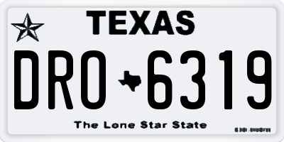 TX license plate DRO6319