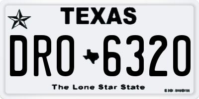 TX license plate DRO6320