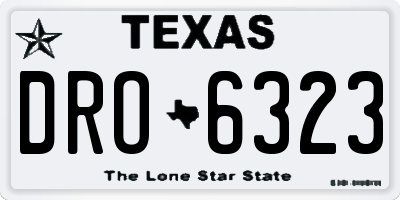 TX license plate DRO6323