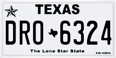 TX license plate DRO6324