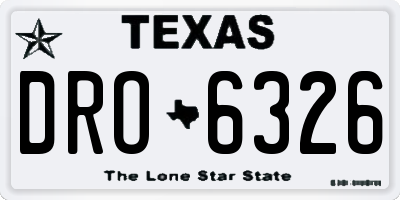 TX license plate DRO6326