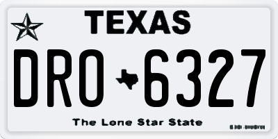 TX license plate DRO6327