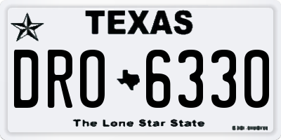 TX license plate DRO6330