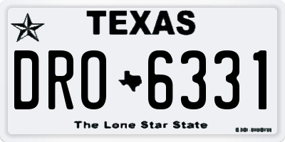 TX license plate DRO6331