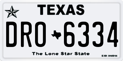 TX license plate DRO6334