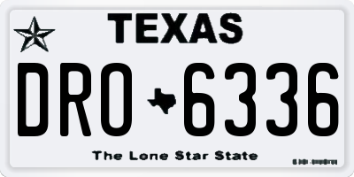 TX license plate DRO6336