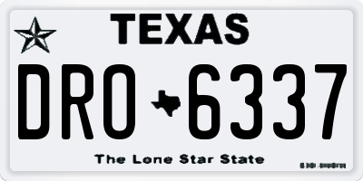 TX license plate DRO6337