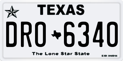 TX license plate DRO6340