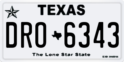 TX license plate DRO6343