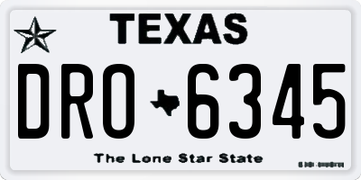 TX license plate DRO6345