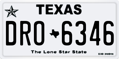 TX license plate DRO6346