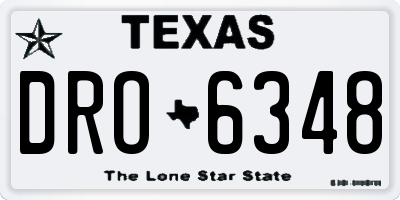 TX license plate DRO6348