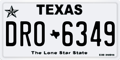 TX license plate DRO6349