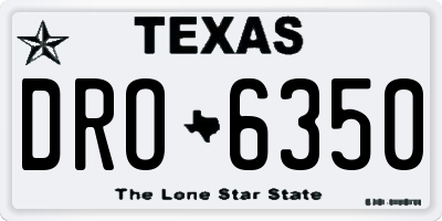 TX license plate DRO6350