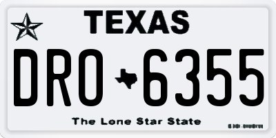 TX license plate DRO6355