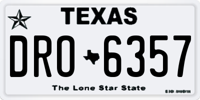 TX license plate DRO6357