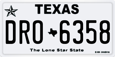 TX license plate DRO6358