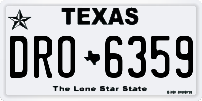 TX license plate DRO6359