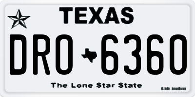 TX license plate DRO6360
